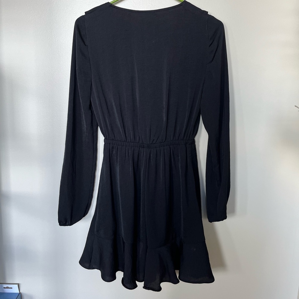 Express Ruffle Mini Black Dress - Picture 2 of 3